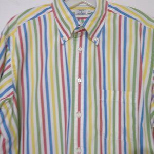 MAUS & HOFFMAN STRIPED SPORT SHIRT LARGE